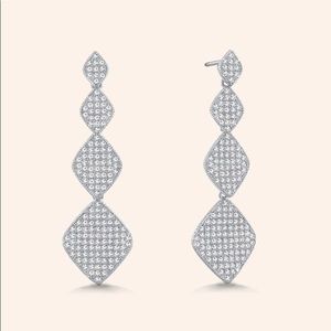 ***SOLD*** BRAND NEW "PRINCESS GLITZ" 3.2 CTW MICRO-PAVE STATIONS DROP EARRINGS
